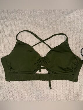 Shade & Shore Olive Green Crisscross Swim Top